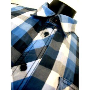 EightyEight Men's Shirt XLarge Long SL Button, Blue, White XL.